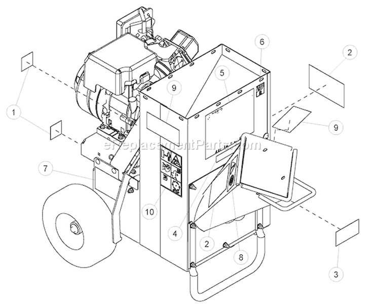 Euro Decals Diagram and Parts List for 70080 Bear Cat Chipper Shredder